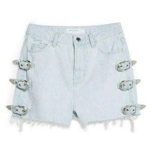 TopShop Jean Shorts Denim Mom High Waisted Buckle